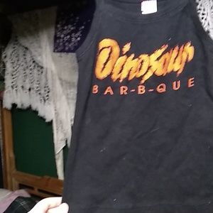 Vintage dinosaur BBQ crop top size medium
